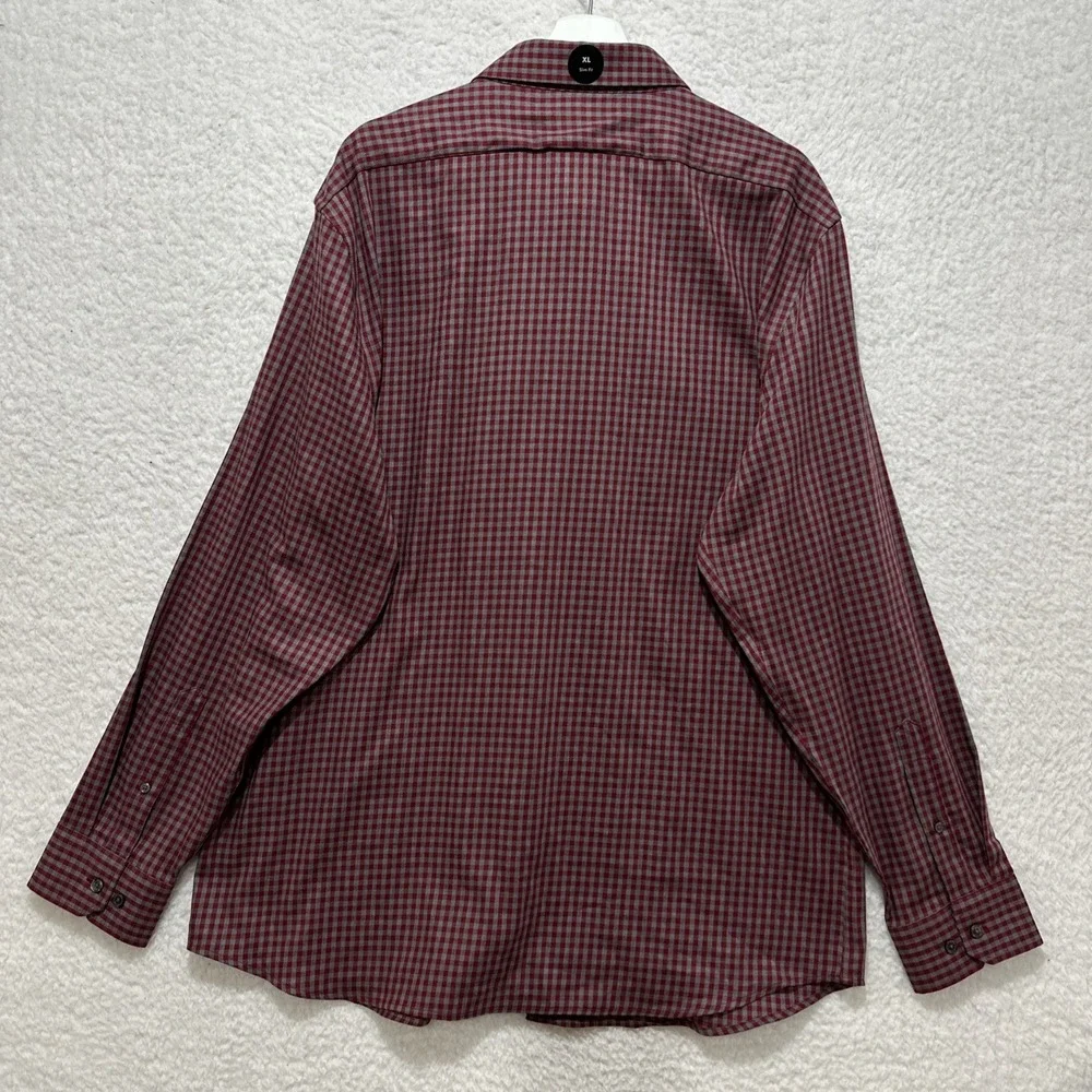 Banana Republic Checked Wrinkle-Resistant Slim-Fit Button Down Long Sleeve Shirt